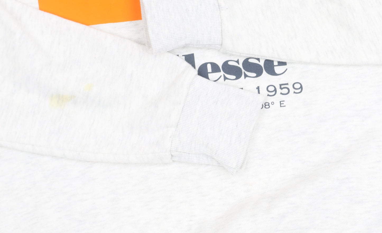 Ellesse Mens White Sweatshirt L Crew Neck Graphic Logo Pullover