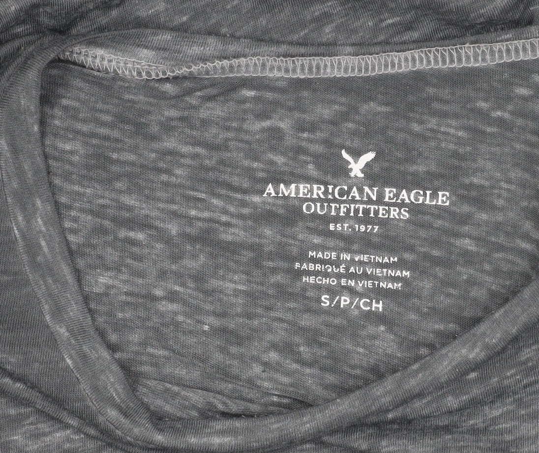 American Eagle Womens Grey Elephant Graphic T-Shirt Size S