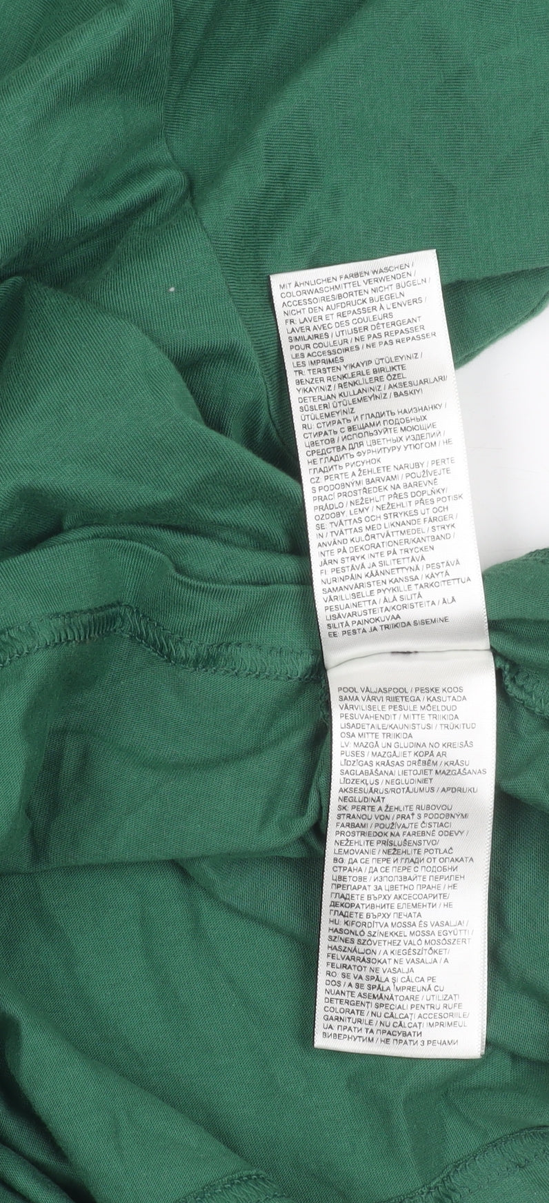 Puma Womens Green Cropped T-Shirt Size S Crew Neck Logo Casual Top