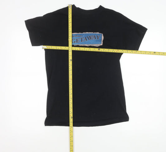 Night Addict Womens Black XS Graphic Getaway T-Shirt Casual