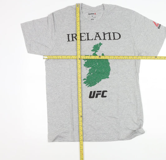Reebok Men’s Grey Ireland UFC Graphic Logo T-Shirt Size L