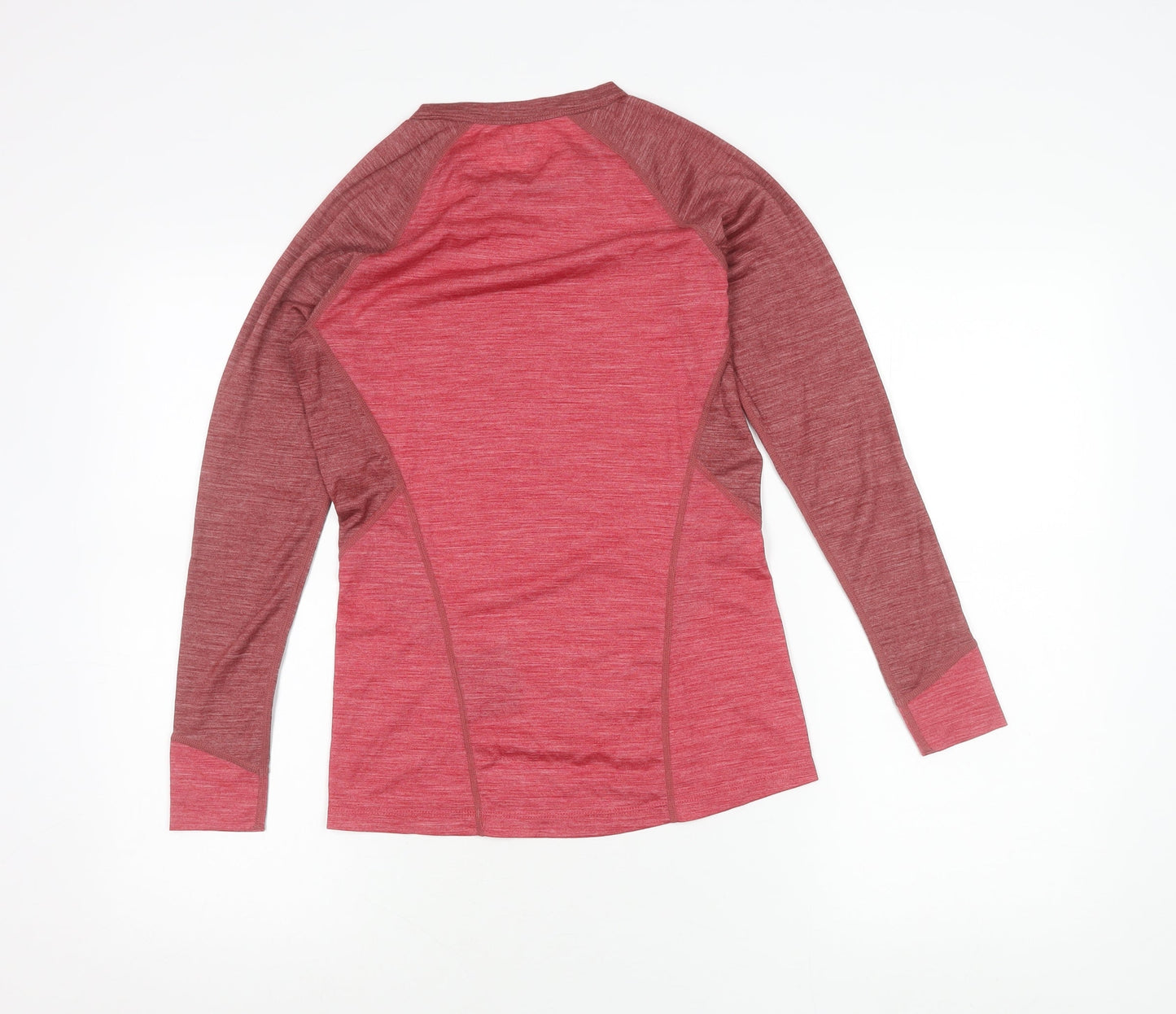 Sprayway Womens Red Wool Polyester Long Sleeve Crew Neck Active T-Shirt Size 8