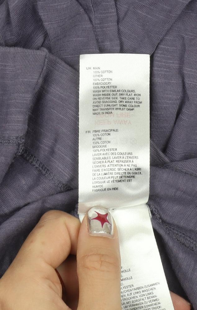 White Stuff Womens Purple Blouse UK 10 Tunic Style Long Sleeve