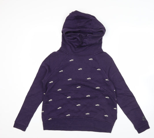 Womens UK S Regular Nike Purple Pullover Hoodie