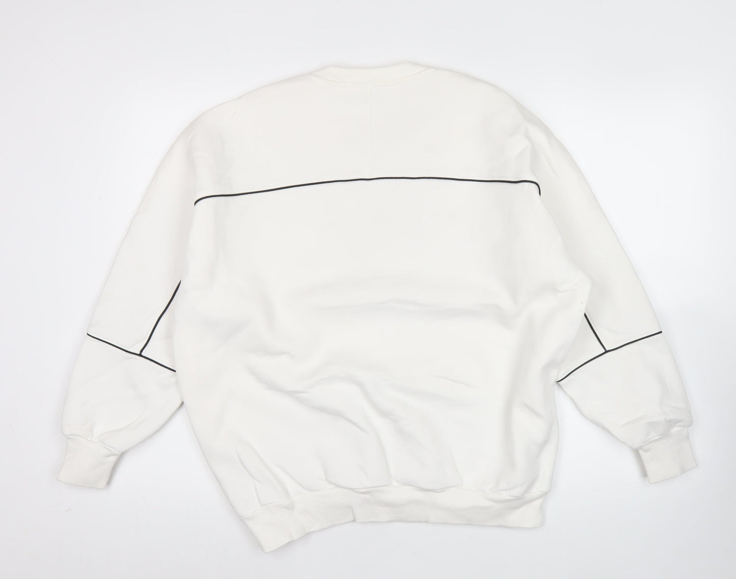 Champion Unisex White Medium Pullover Sweatshirt Logo Crew Neck
