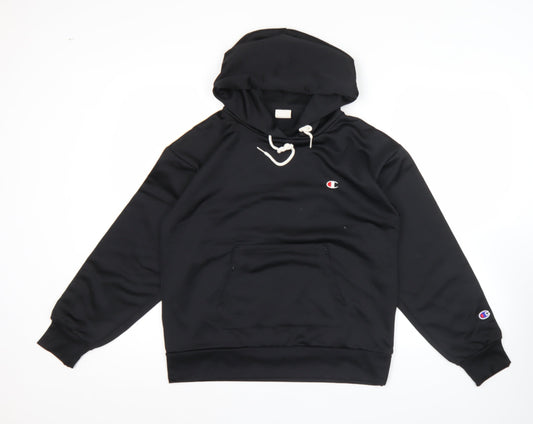 Champion Women's Black Pullover Hoodie L Logo Sportswear