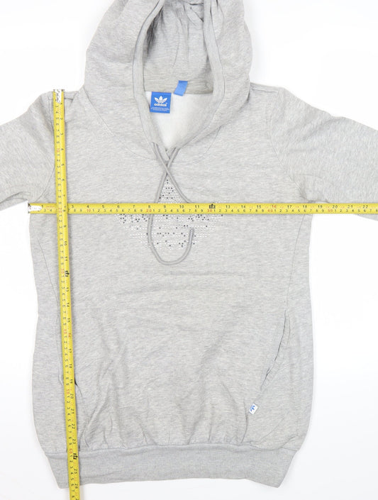 Adidas Women’s Grey Hoodie Size 8 UK Pullover Hooded Sweatshirt