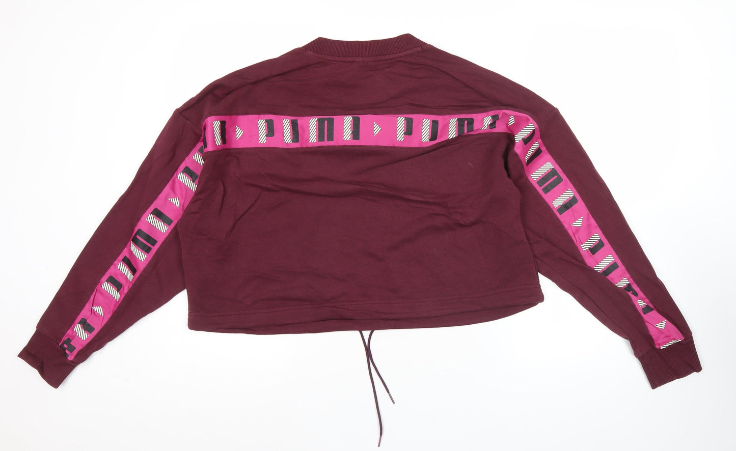 Puma Womens Purple Sweatshirt Size 12 Logo Pullover Crew Neck