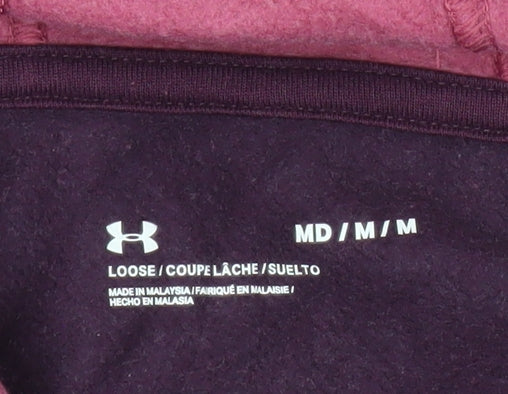Under Armour Womens Purple Hoodie Medium Loose Fit Logo Pullover