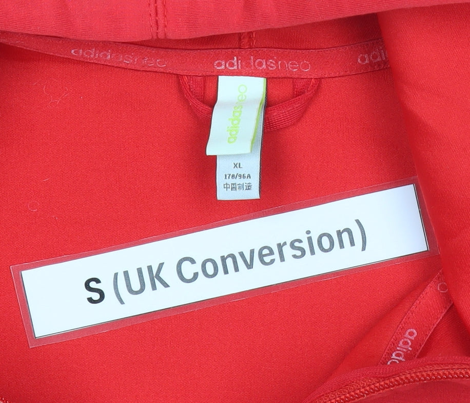 Adidas Men’s Red Full Zip Hoodie S Logo Sports Training