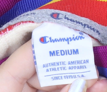 Champion Unisex Beige Rainbow Trim Sweatshirt Medium Pullover