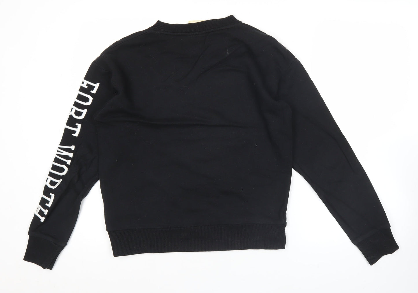 Dickies Unisex Black XS Crew Neck Pullover Cotton Sweatshirt Embroidered