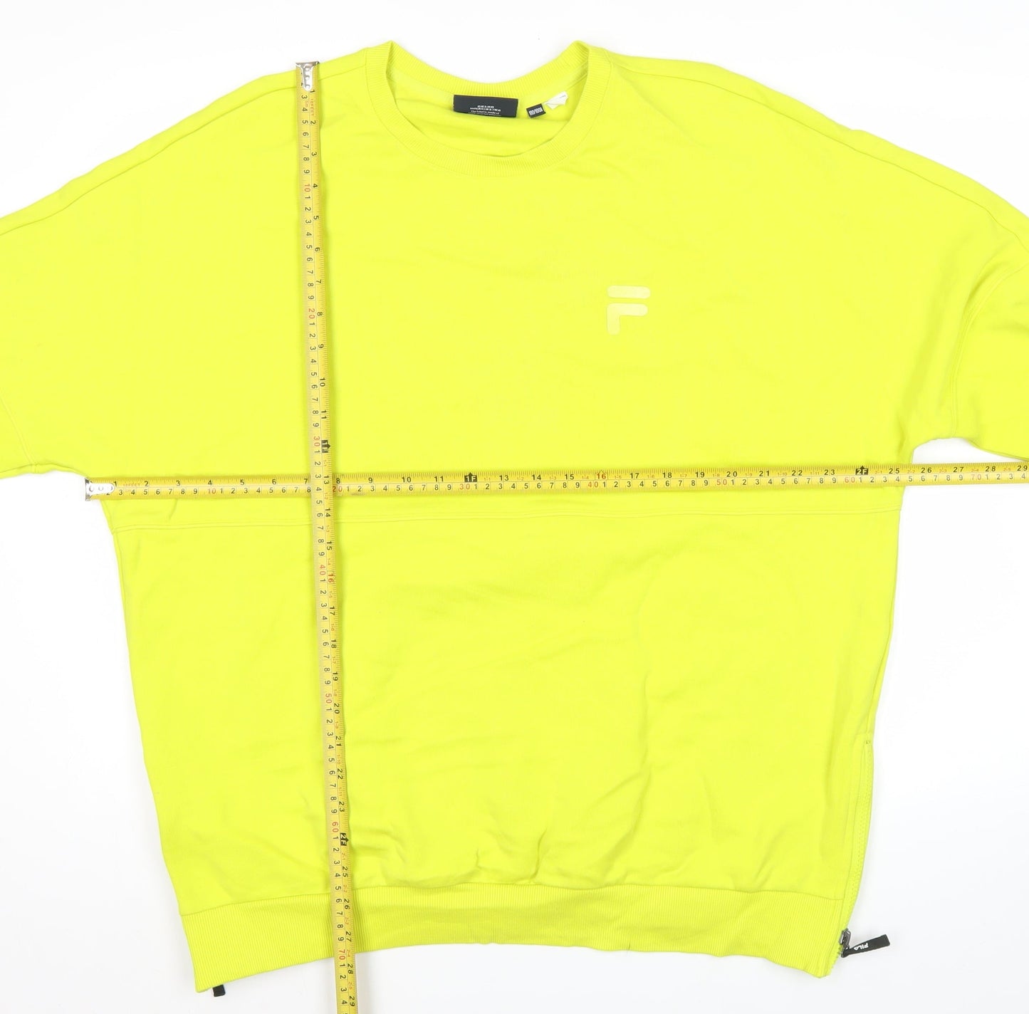 Fila Men’s Yellow Logo Pullover Sweatshirt L Regular Fit