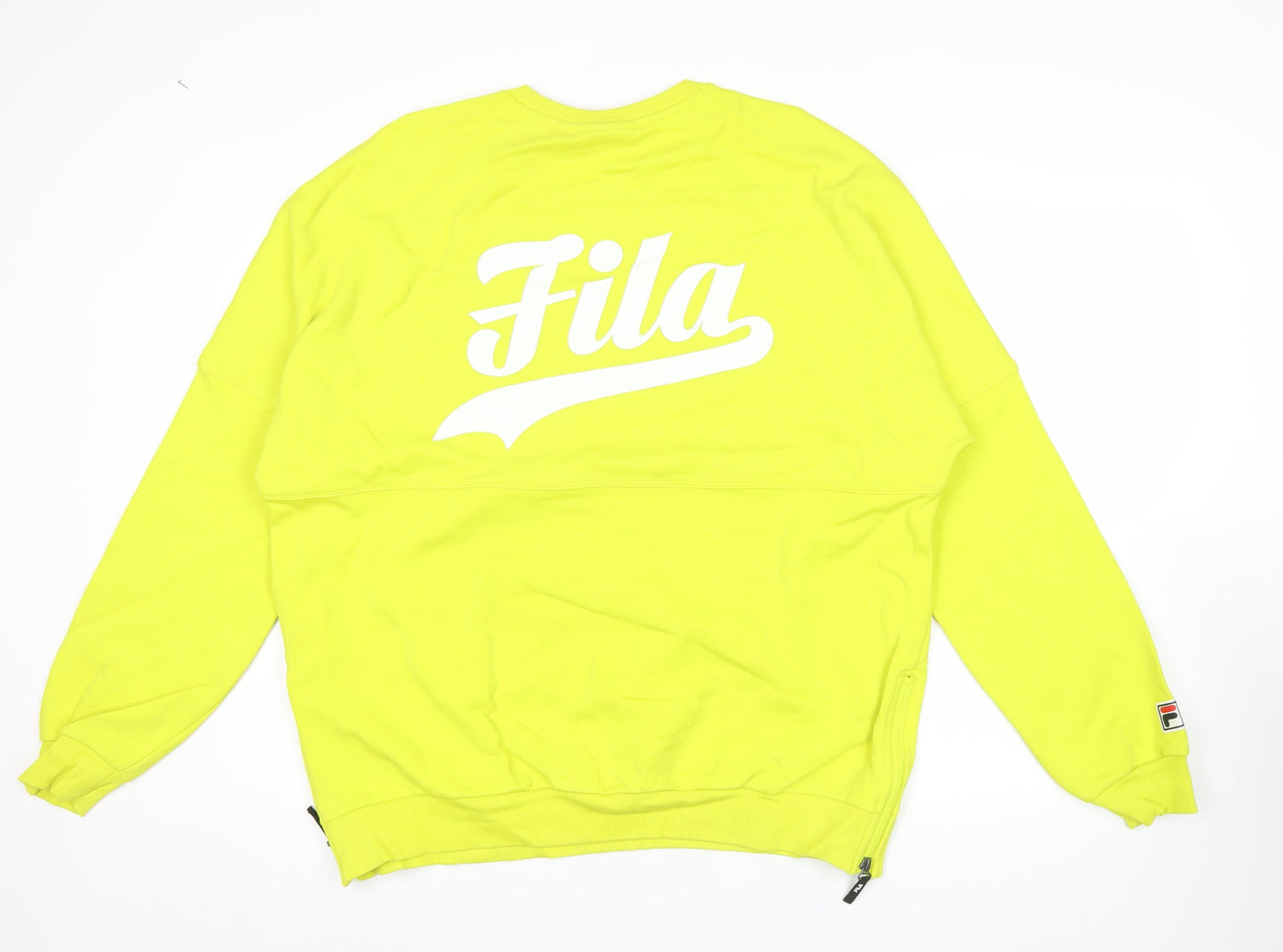 Fila Men’s Yellow Logo Pullover Sweatshirt L Regular Fit