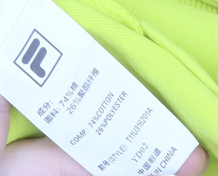 Fila Men’s Yellow Logo Pullover Sweatshirt L Regular Fit