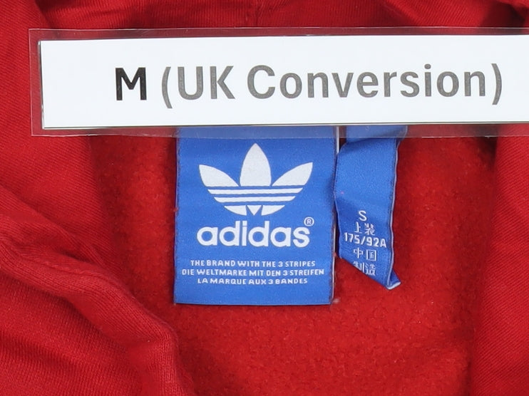Adidas Men’s Red Pullover Hoodie Size M Logo Graphic Sportswear