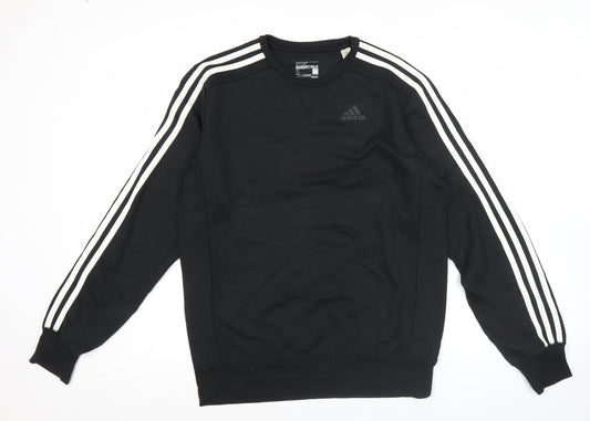 Adidas Men’s Black S Pullover Sweatshirt Crew Neck Long Sleeve Sportswear