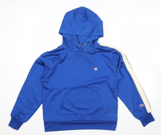Champion Women's Blue Pullover Hoodie Size M Polyester Blend