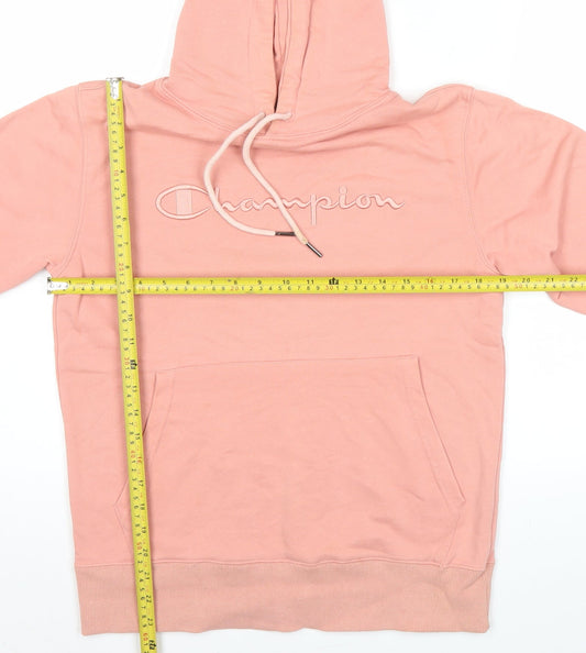 Champion Men’s Pink Pullover Hoodie Medium Logo Sportswear