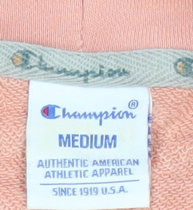 Champion Men’s Pink Pullover Hoodie Medium Logo Sportswear