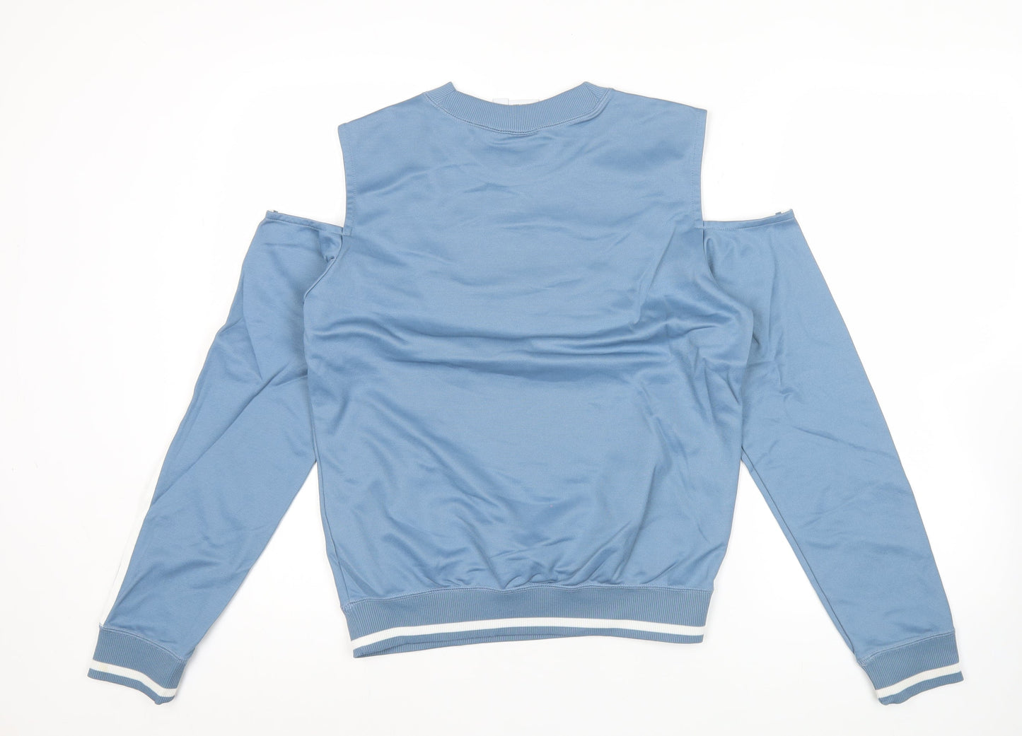 Adidas Womens Blue Cold Shoulder Sweatshirt Size 8 UK Cotton Blend