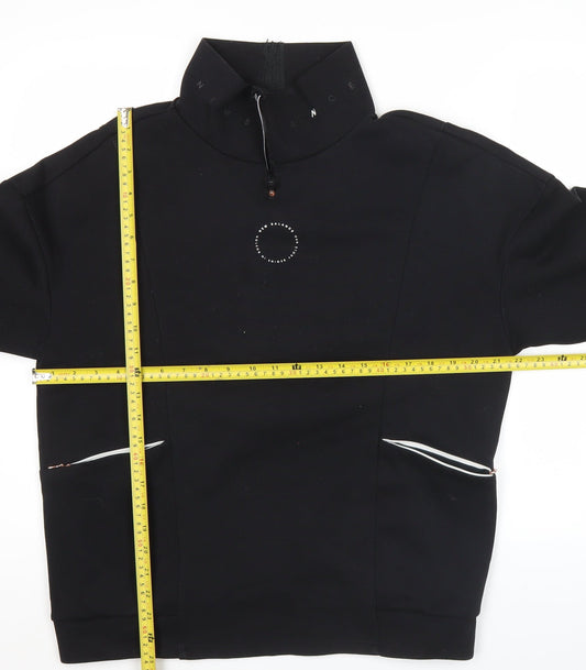 New Balance Men’s Black Pullover Sweatshirt L High Neck Zip Pockets