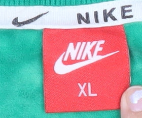 Nike Mens Green XL Pullover Sweatshirt Crew Neck Logo Sportswear