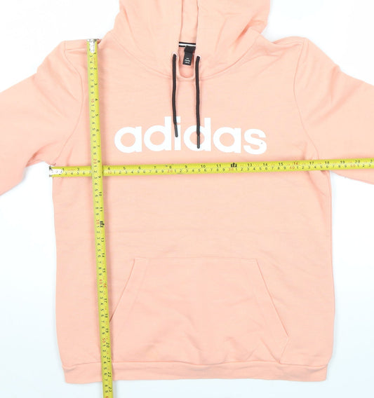 Adidas Womens Peach Hoodie UK 12 Pullover Sweatshirt Casual Sportswear