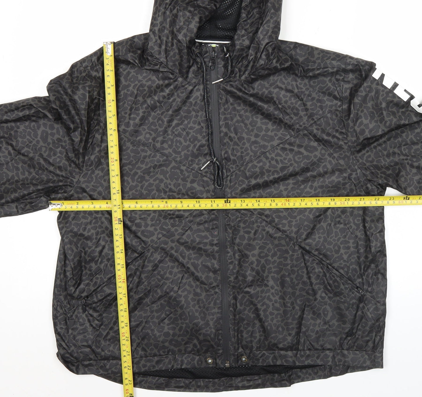 Adidas Women’s Black Animal Print Windbreaker Jacket Size 12