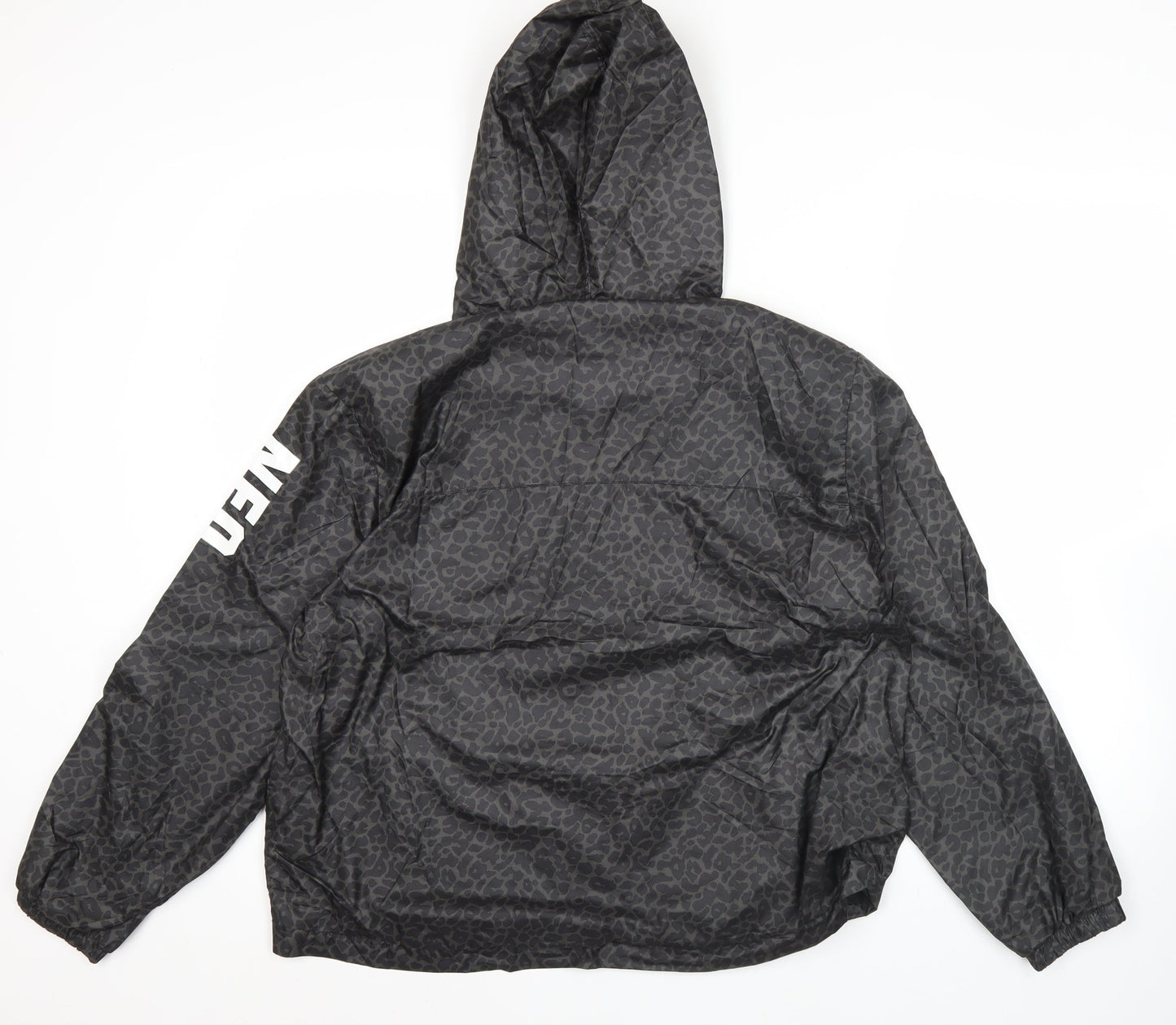 Adidas Women’s Black Animal Print Windbreaker Jacket Size 12
