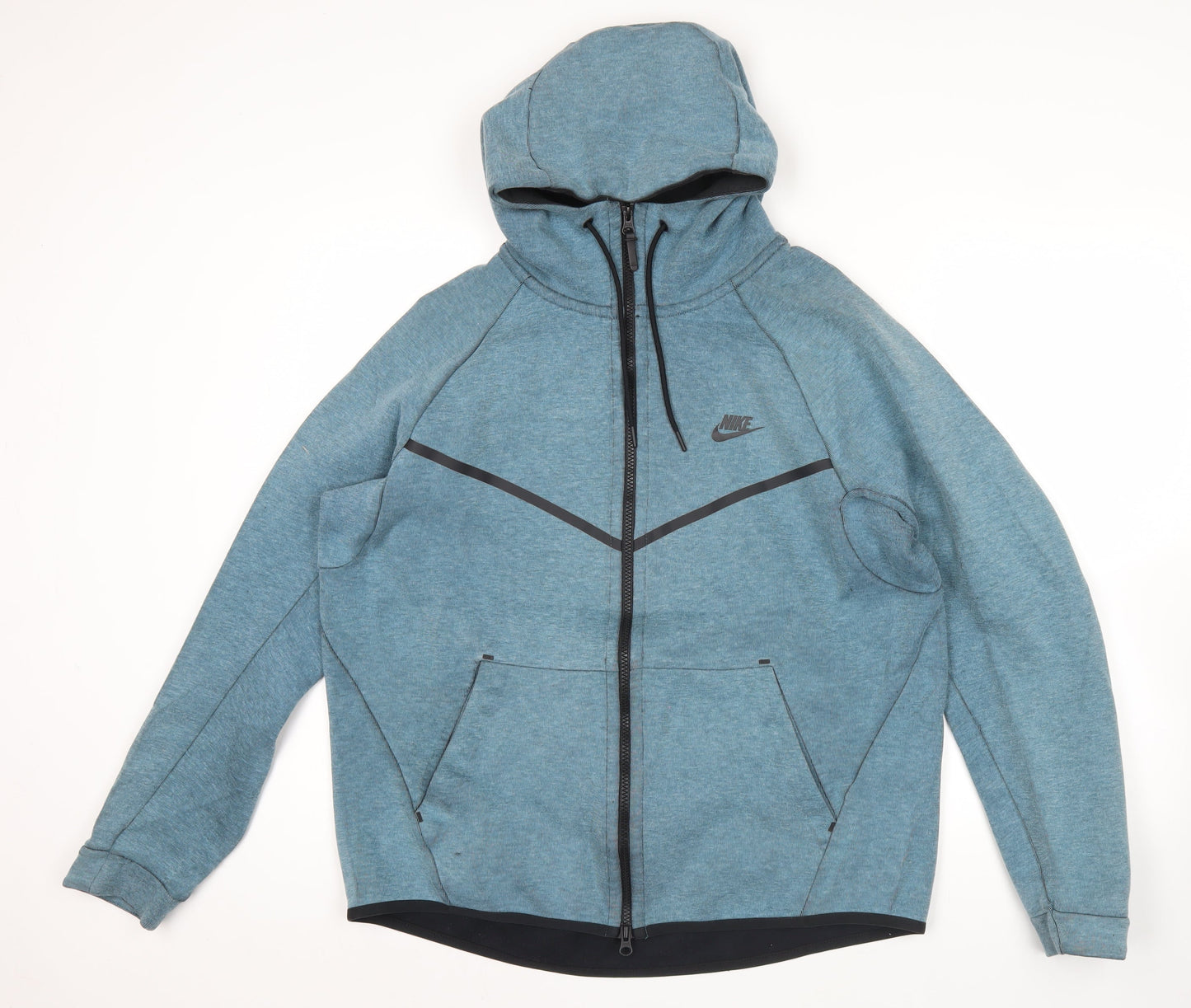 Nike Men’s Blue Full Zip Hoodie 2XL Regular Fit Hooded Sweatshirt