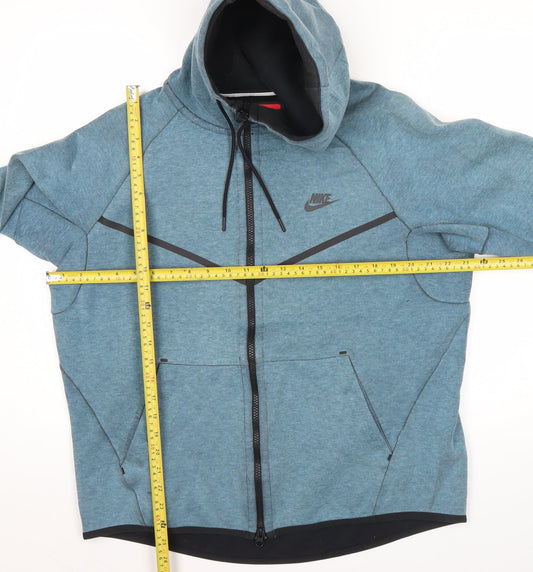 Nike Men’s Blue Full Zip Hoodie 2XL Regular Fit Hooded Sweatshirt