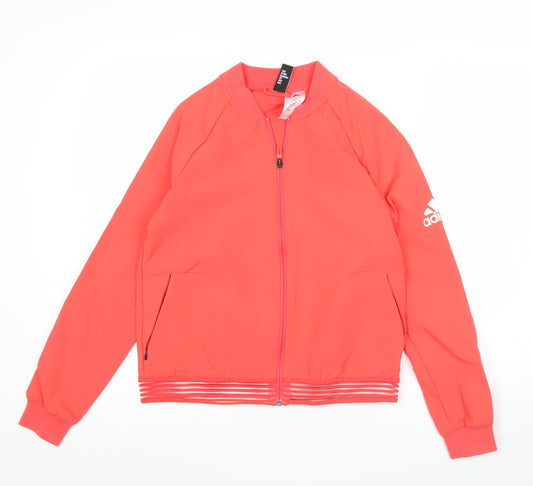Adidas Women’s Pink Track Jacket Size 10 Full Zip Lightweight