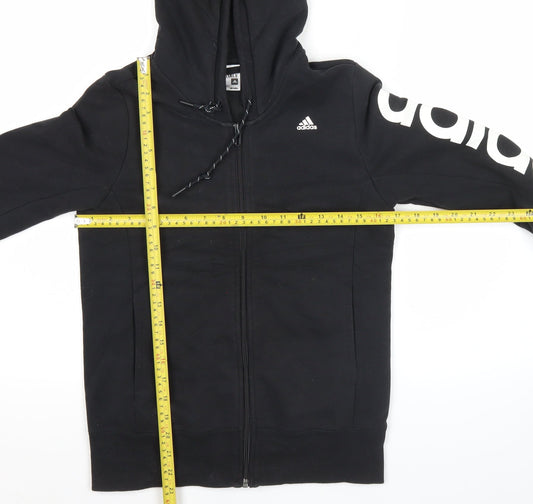 Adidas Essentials Womens Black M Full Zip Hoodie Sweatshirt Climawear
