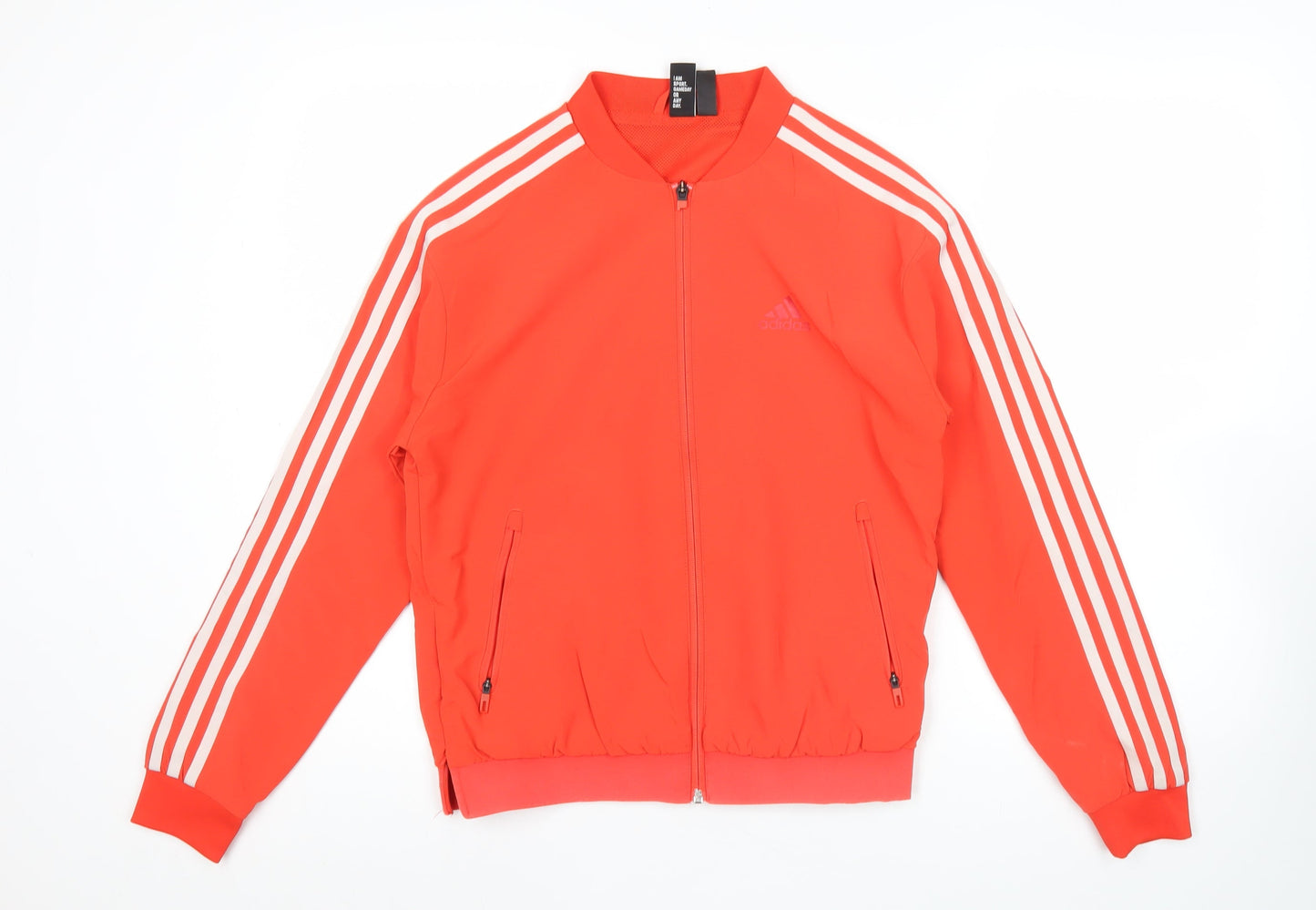 Adidas Womens Red Track Jacket Size 10 Full Zip Long Sleeve Activewear