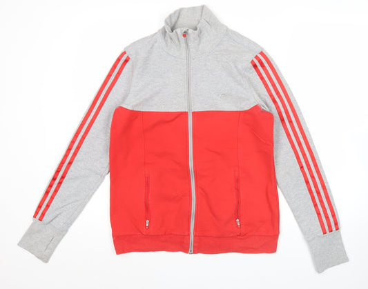 Adidas Men’s Red Grey Track Jacket S Regular Fit Full Zip