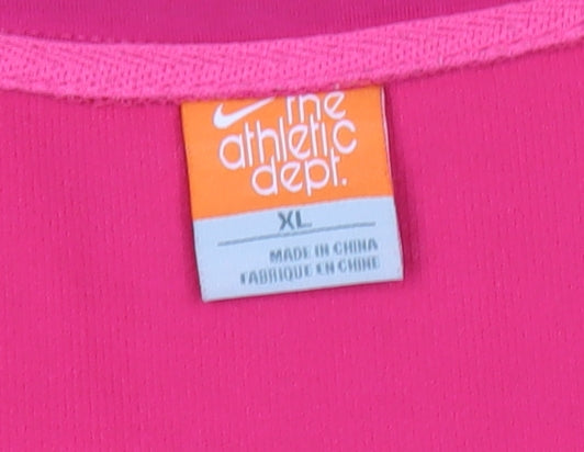 Nike Womens Pink XL Cropped Full Zip Cotton Activewear Jacket