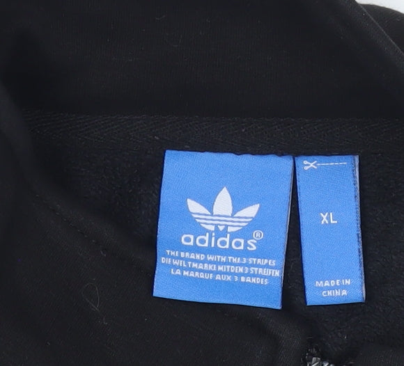 Adidas Womens Black XL Track Jacket Full Zip Floral Stripes