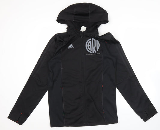 Adidas Mens Black Full Zip Hoodie Size M Football Sportswear