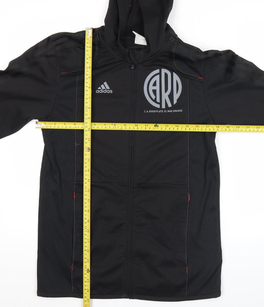 Adidas Mens Black Full Zip Hoodie Size M Football Sportswear