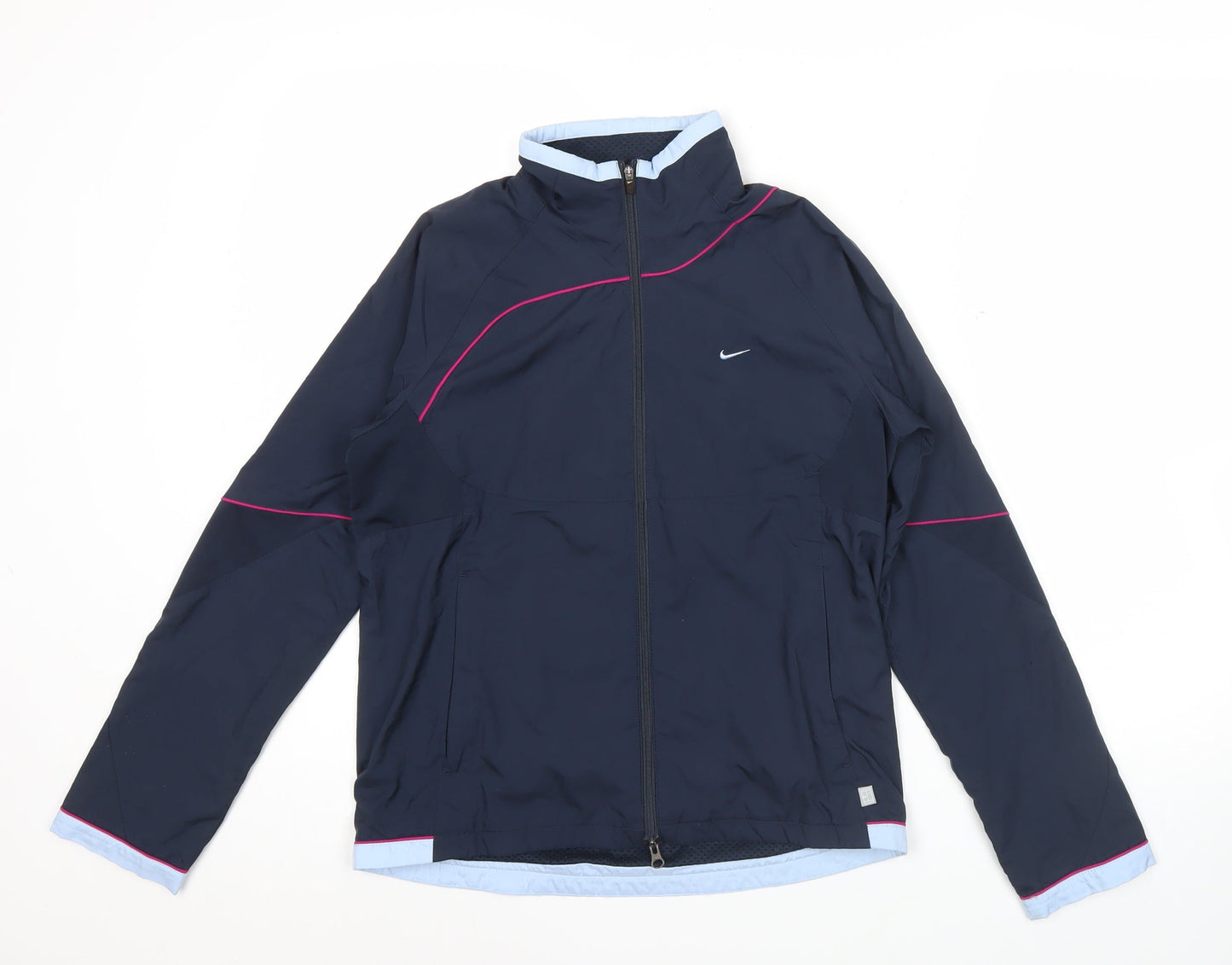 Nike Womens Blue XS Track Jacket Slim Fit Activewear Polyester