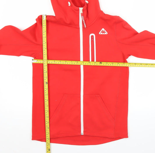 Kappa Mens Red XS Full Zip Hoodie Italia Logo Sportswear