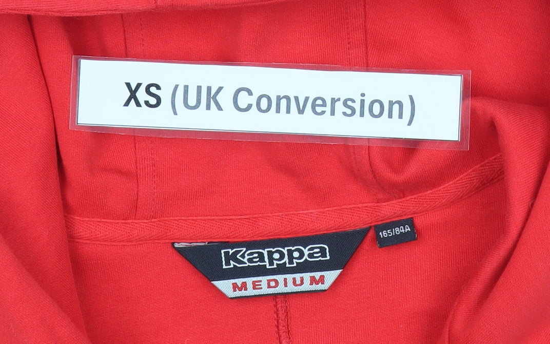 Kappa Mens Red XS Full Zip Hoodie Italia Logo Sportswear