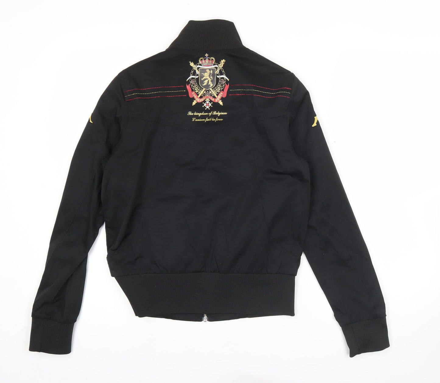 Kappa Womens Black Belgium Track Jacket Size 8 Full Zip Sports