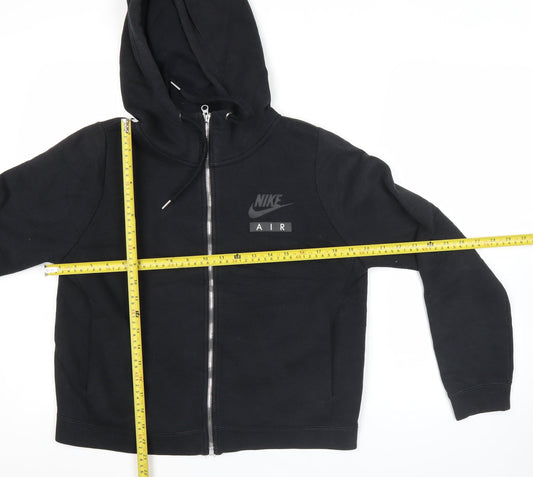 Nike Women’s Black Full Zip Hoodie Sweatshirt Size L Cotton Blend