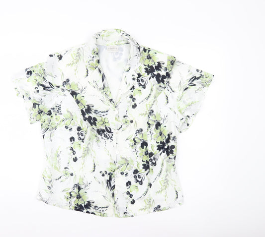 Eastex Women's Multicoloured Floral Blouse UK 16 Short Sleeve