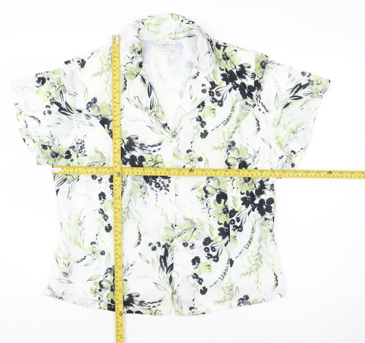 Eastex Women's Multicoloured Floral Blouse UK 16 Short Sleeve