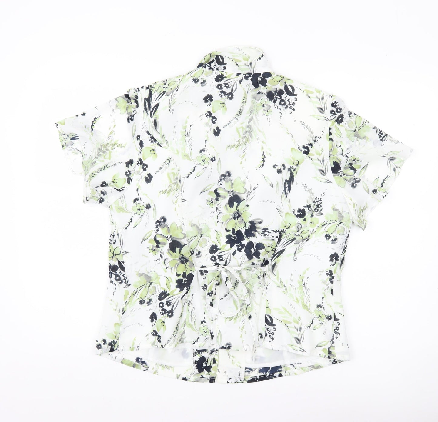 Eastex Women's Multicoloured Floral Blouse UK 16 Short Sleeve