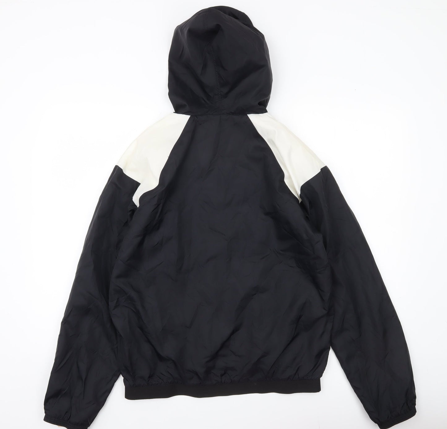 Nike Mens Black Grey White Windbreaker Jacket Size S Hooded Sportswear