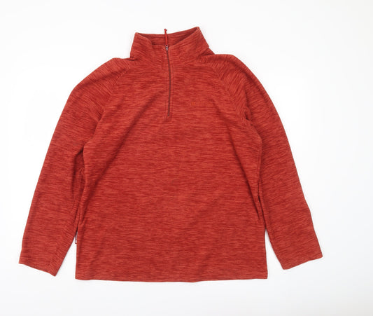 Mountain Warehouse Mens Red Fleece Pullover Sweatshirt M 1/4 Zip Hiking